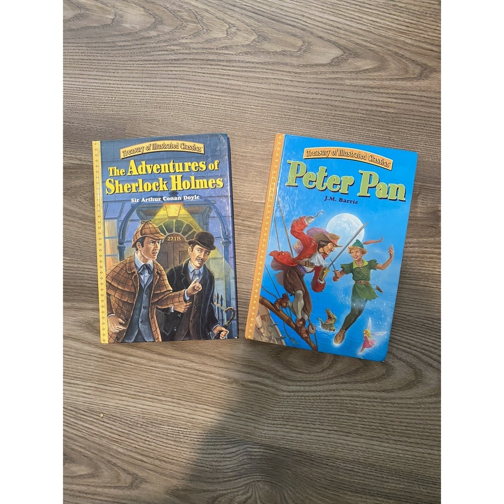 Treasury of Illustrated Classics Lot of 2 Hardcover Peter Pan / Sherlock Holmes